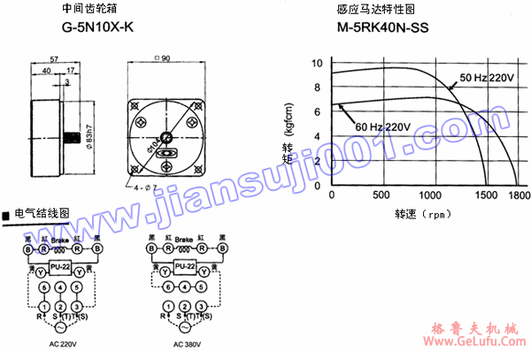 三相电磁刹车马达(出力25W-40W)(图5) 三相电磁刹车马达(出力25W-40W)(图5)