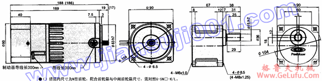 三相电磁刹车马达(出力60W-90W)(图2) 三相电磁刹车马达(出力60W-90W)(图2)