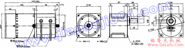 电磁离合制动感应马达(出力60W-90W)(图2) 电磁离合制动感应马达(出力60W-90W)(图2)