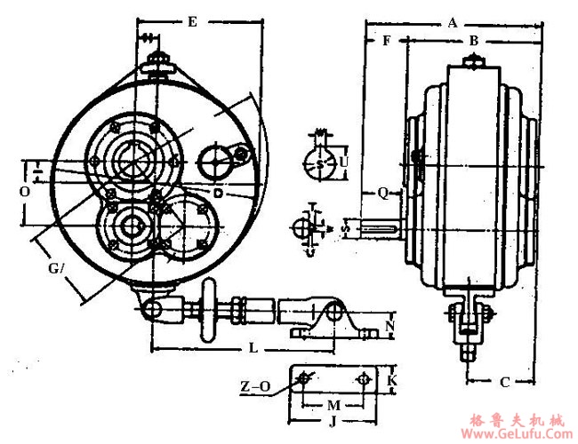 日本S30轴装式减速机外形及安装尺寸(图2)