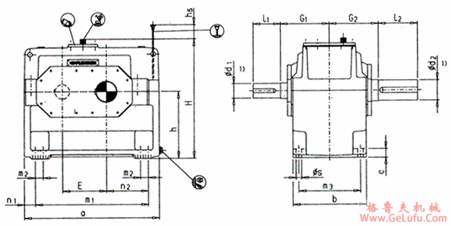 H1SH型平行轴齿轮箱单级传动卧式安装(图2)