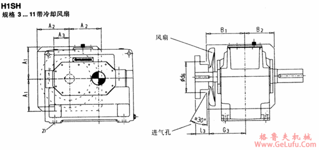 H1SH型平行轴齿轮箱单级传动卧式安装(图3)