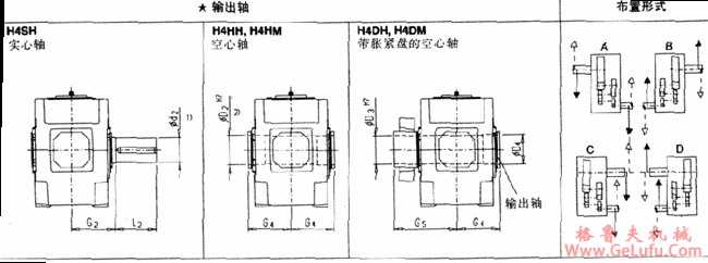 H4.H,H4.M型平行轴齿轮箱四级传动卧式安装(图4)