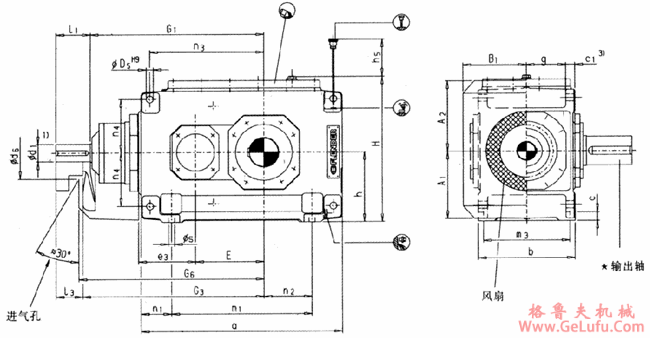 B2.H型直交轴齿轮箱二级传动卧式安装(图2)
