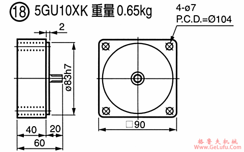 单相RK可逆式马达尺寸图(图19)
