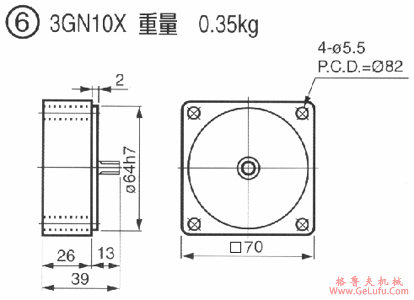 US无段变速付电磁刹车马达尺寸图(图7)