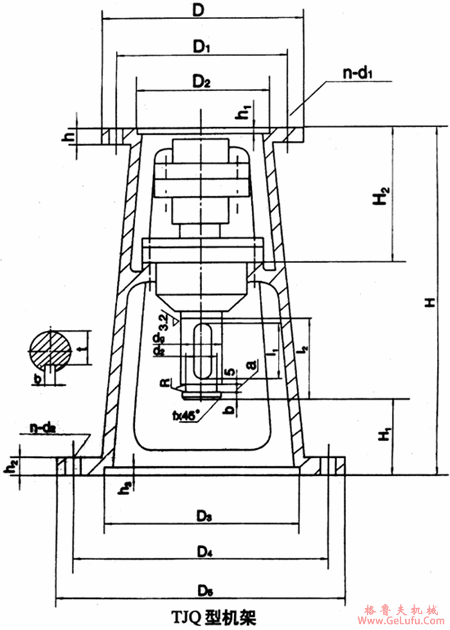 TJQ2、TJQ3、TJQ4、TJQ5、TJQ6、TJQ7、TJQ8、型机架安装尺寸(图2)