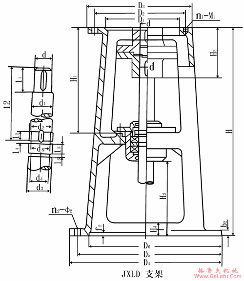JXLD3、JXLD4、JXLD5、JXLD6、JXLD7、JXLD8、JXLD9、JXLD10、JXLD11、JXLD12、型摆线针轮减速机机架安装尺寸外形尺寸（74年标准）(图2)