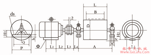 WD型外装式电动滚筒安装尺寸(图3)