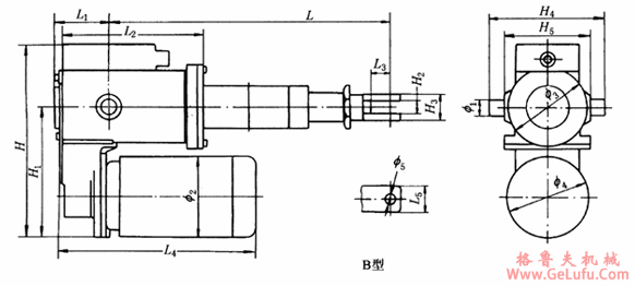 DG型电动推杆B型外形尺寸(图2)