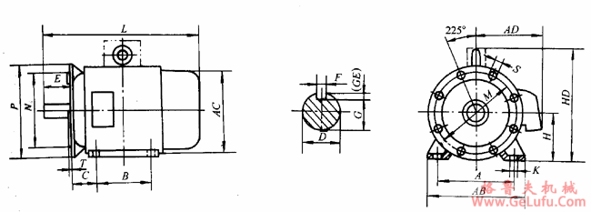 Y系列(IP44)中型低压三相异步电动机外形及安装尺寸(380V)(图3) Y系列(IP44)中型低压三相异步电动机外形及安装尺寸(380V)(图3)