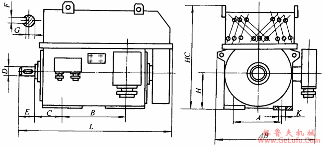 YA系列增安型中型高压三相异步电动机外形及安装尺寸(6kV或10kV)(图5) YA系列增安型中型高压三相异步电动机外形及安装尺寸(6kV或10kV)(图5)