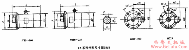 YA系列增安型三相异步电动机外形及安装尺寸（B5） (图2)