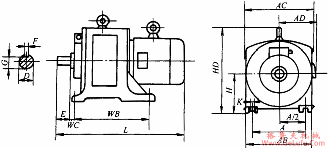 YCTF系列风机、泵用电磁调速异步电动机外形尺寸（H100～355mm）(图2)