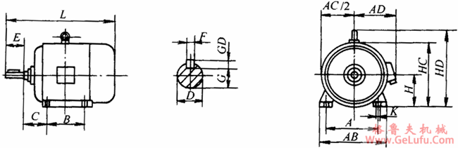 YTPS系列交流变频调速三相异步电动机外形尺寸(H80~200mm)(图2) YTPS系列交流变频调速三相异步电动机外形尺寸(H80~200mm)(图2)