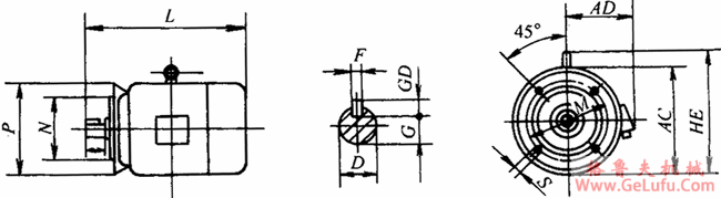 YTPS系列交流变频调速三相异步电动机外形尺寸(H80~200mm)(图3) YTPS系列交流变频调速三相异步电动机外形尺寸(H80~200mm)(图3)
