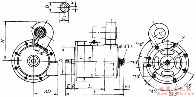 YYTD系列电梯用三相异步电动机外形尺寸(图3) YYTD系列电梯用三相异步电动机外形尺寸(图3)