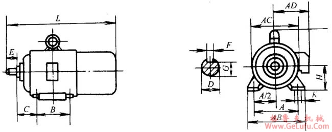 YDEJ系列多速电磁制动三相异步电动机外形尺寸（H80～160mm）(图2)