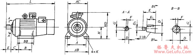 YZRE系列起重及冶金用绕线转子制冻三相异步电动机外形尺寸(图2)