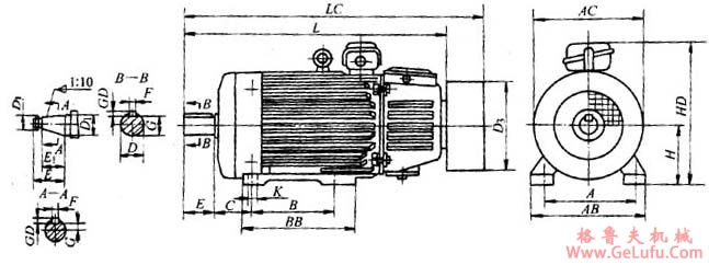 YZJ、YZRJ、YZRWJ系列起重及冶金用三相异步电动机外形尺寸(图3)