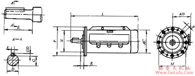 YHLQ-H系列船舶起货机用恒力矩异步电动机外形尺寸(图2) YHLQ-H系列船舶起货机用恒力矩异步电动机外形尺寸(图2)