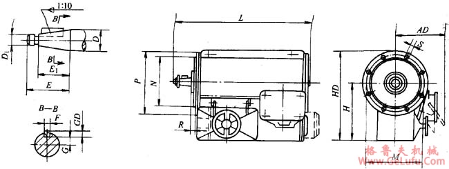 YHLQ-H系列船舶起货机用恒力矩异步电动机外形尺寸(图3) YHLQ-H系列船舶起货机用恒力矩异步电动机外形尺寸(图3)