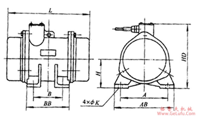 YZO系列振动电动机（1～140KN）外形尺寸(图2)