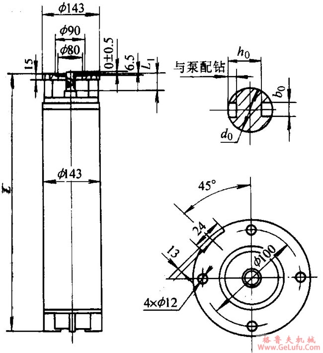 YQS系列井用潜水三相异步电动机外形及安装尺寸(图2)