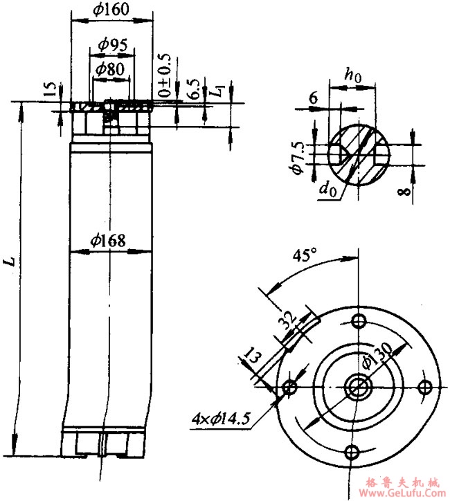 YQS系列井用潜水三相异步电动机外形及安装尺寸(图3)