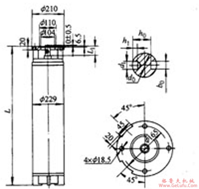 YQS系列井用潜水三相异步电动机外形及安装尺寸(图5)