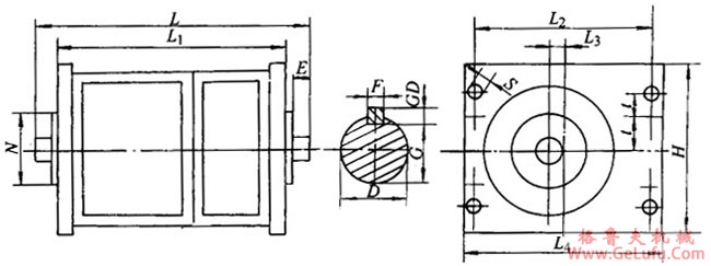 YBCS、DMB系列采煤机用隔爆型异步电动机外形尺寸(图2) YBCS、DMB系列采煤机用隔爆型异步电动机外形尺寸(图2)