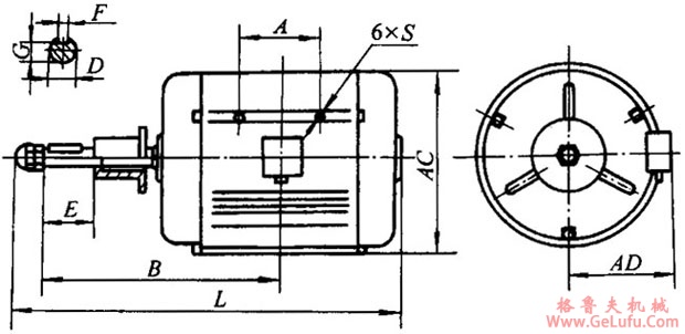 YLZ系列冷却塔专用三相异步电动机外形安装尺寸(图2) YLZ系列冷却塔专用三相异步电动机外形安装尺寸(图2)