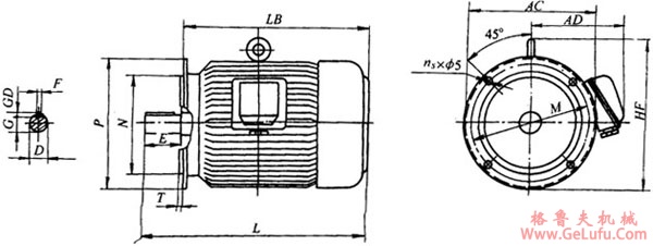YT-H系列船用风机用三相异步电动机外形及安装尺寸(图4) YT-H系列船用风机用三相异步电动机外形及安装尺寸(图4)
