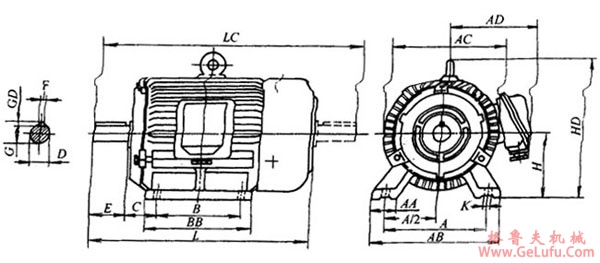 YT-H系列船用风机用三相异步电动机外形及安装尺寸(图3) YT-H系列船用风机用三相异步电动机外形及安装尺寸(图3)