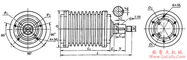 YGY系列油冷式滚筒用三相异步电动机外形尺寸(图2) YGY系列油冷式滚筒用三相异步电动机外形尺寸(图2)