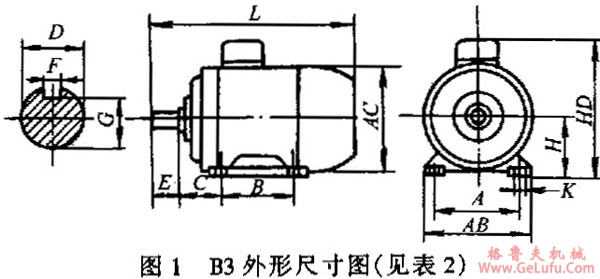 YS系列三相异步电动机(H56~90mm)外形及安装尺寸(图2) YS系列三相异步电动机(H56~90mm)外形及安装尺寸(图2)