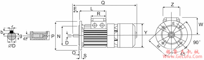 WYEJA系列制动电动机安装及外型尺寸 (图3) WYEJA系列制动电动机安装及外型尺寸 (图3)