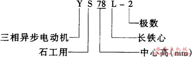 YS78型石工用异步电动机结构简介及特点(图2)