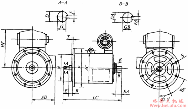 YTDT系列电梯用异步电动机外形尺寸(图3)
