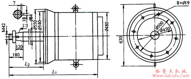 YLD型炉用多速电动机外形及安装尺寸(图2)