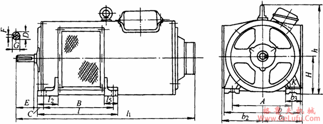 JZTT型电磁调速异步电动机外形尺寸(1～9号机座)(图2)