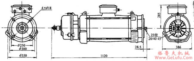 YDTSE180-2/4/22（IP23）起重用三相异步电动机 (图2)