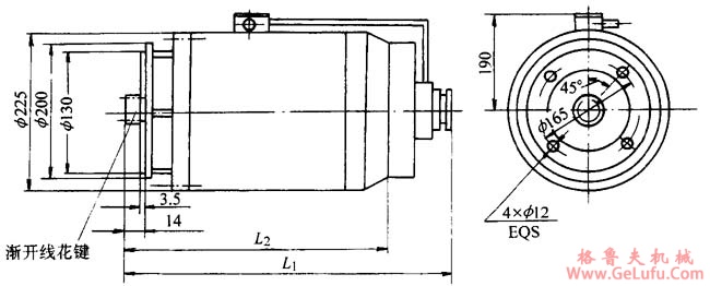 YTZE（YTJE）行走（架设）塔式起重机用三相异步电动机外形尺寸(图2)