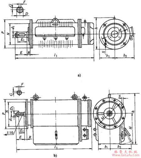 JZF2-H系列船用起货交流三相异步电动机外形尺寸(图2)