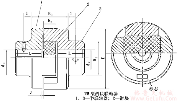WH2型滑块联轴器（原称KL2)(图1)