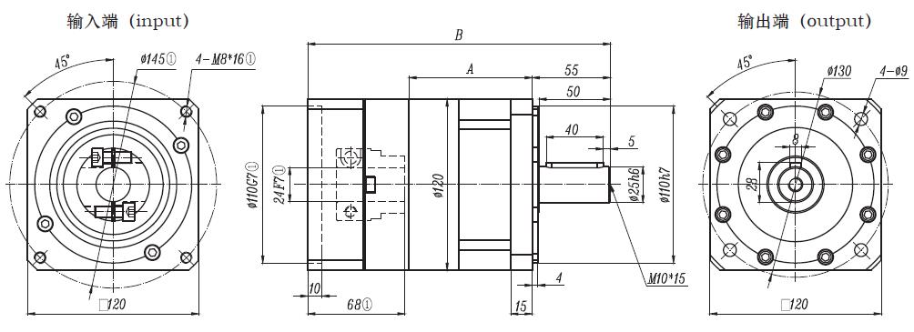PLF120精密行星减速机PLF120 precision planetary gearbox(图1)